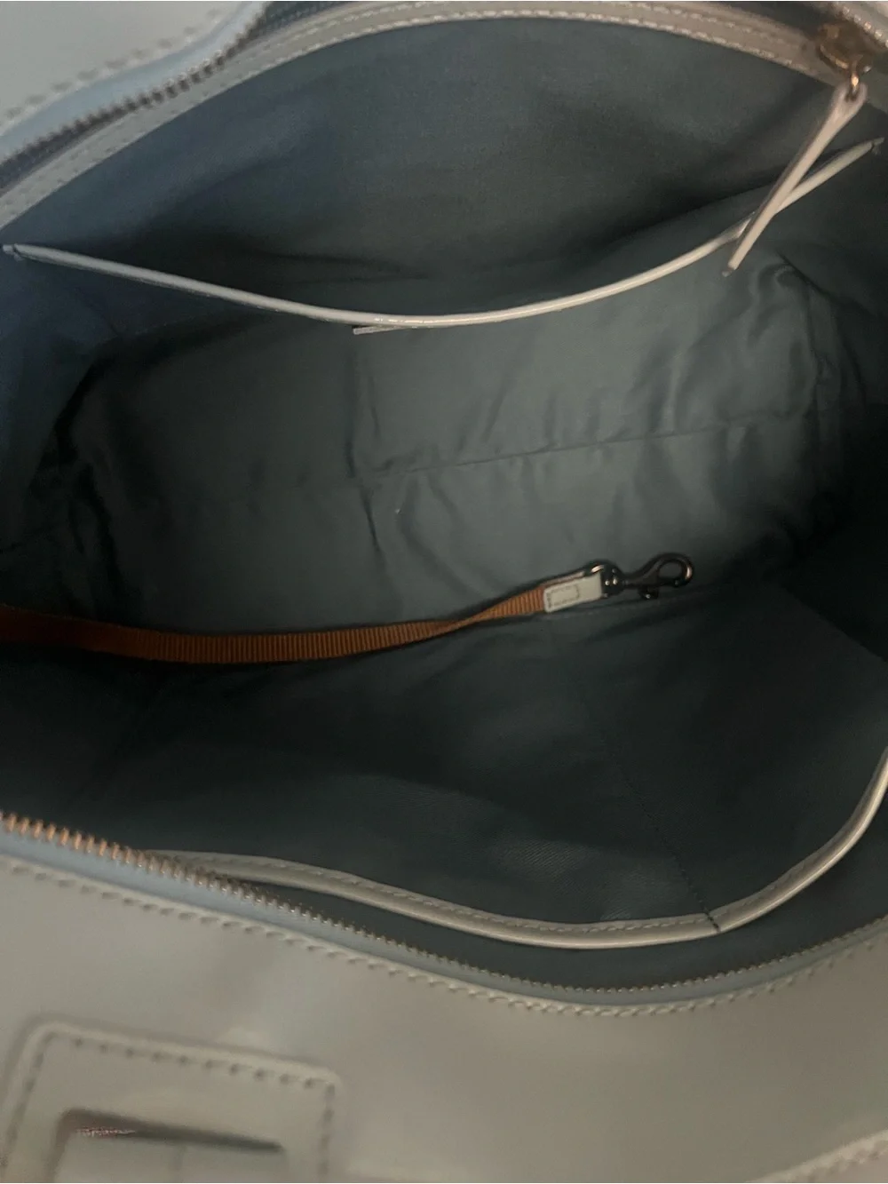 Dooney & Bourke Beacon Patent Leather Tote Light Blue